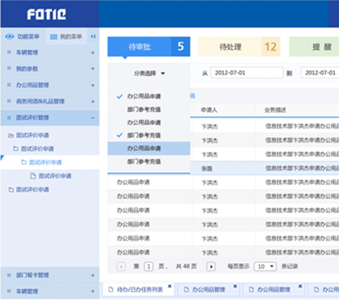 中國(guó)信托OA系統(tǒng)用戶(hù)界面設(shè)計(jì)